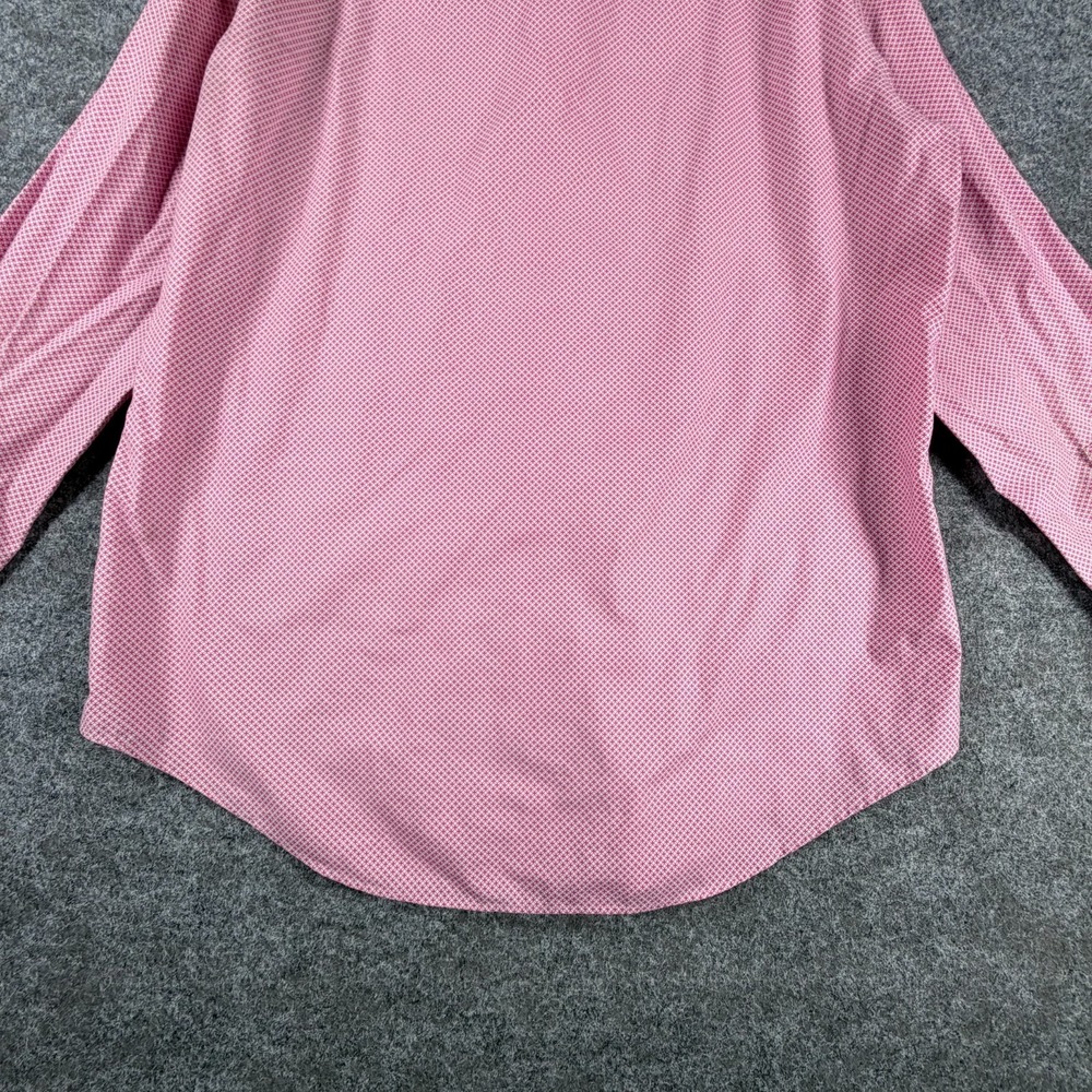 Calvin Klein Steel+ Dress Shirt Mens L PinK Geometric Stretch Non Iron Slim Fit - Picture 8 of 16